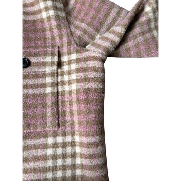 Rails Steffi Plaid Jacket size XL Mauve Pink Cream Sepia Wool Blend - Picture 8 of 11